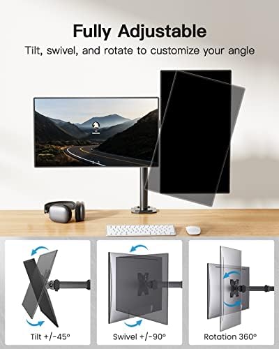 HUANUO 13"-27" Podwójny montaż monitora, w pełni regulowany dla dwóch ekranów LED LCD, 2 opcje montażu, VESA 75/100