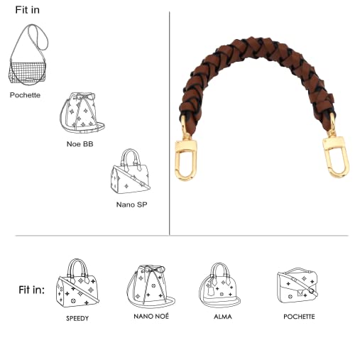 Image of 12 Inches Genuine Leather Top Braided Handle Suitable for Hobo Bucket Bags Pochette Bag