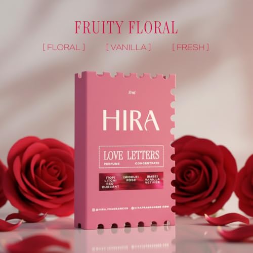Image of HIRA Love Letters Perfume for Women 10 ml |Warm Vanilla, Fruity & Floral Eau De Parfum for Date Nights & Everyday Wear | Long Lasting Perfume for Woman | Skin Friendly | Gifts for Woman
