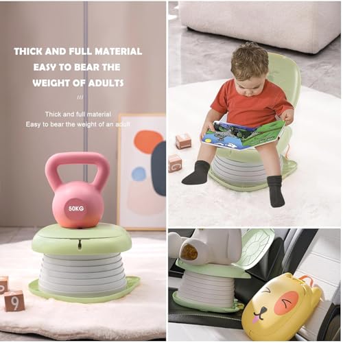 JIUSEGE Foldable Travel Potty Toddler Toilet Seat Green - Image 5