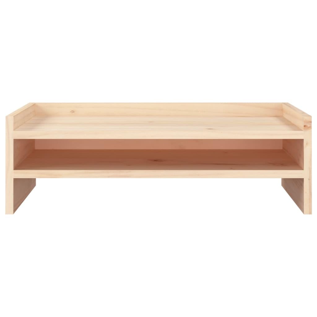 Supporto per monitor in legno di pino massiccio, 50 x 24 x 16 cm, rialzo ergonomico per PC, laptop, tablet, organizer da scrivania salvaspazio per ufficio e home office