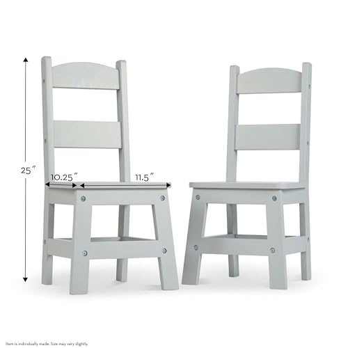 Melissa & Doug Wooden Chairs, Set of 2 - Gray Furniture for Playroom - Kids Wooden Chairs, Children's Wooden Playroom Furniture - image 4