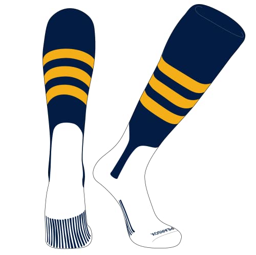 PEAR SOX OTC Baseball Softball Stirrup Socks (A, 7in) Navy, Gold