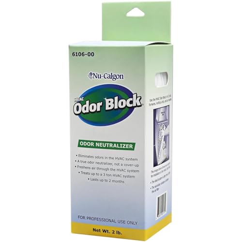 Nu-Calgon 6106-00 HVAC Odor Block Air Freshener for Residential AC & Heat Pumps Up to 3 Ton Systems