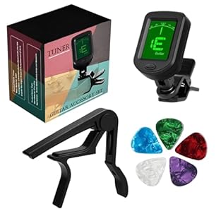 Perfect Combo & Big Savings: Get everything you need in one go! This set includes our popular clip-on tuner and quick-change capo Super Fast & Accurate Tuning: The bright LCD clip-on tuner detects pitches swiftly (within 0.1 cent accuracy) for guitar...