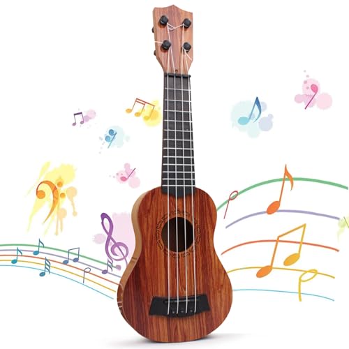 Ukelele Juguete, 38cm Guitarra Juguete, Mini Guitarra Niño, Instrumento De Ukelele, Educativo Simulación De Guitarra, para Niños, Pequeños, Principiantes, Niños Niñas (15 Pulgadas)