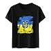T-shirt Ukraine pour homme et femme - Col rond - Style décontracté - Soutien Ukraine - Col rond - Pour homme et femme - Manches courtes - Imprimé Ukraine - T-shirt à manches courtes