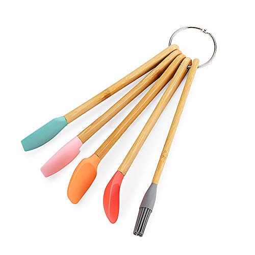 Belugahots Silicone Spatula, 5 Pack Mini Spatulas Scrapers With Bamboo Handle For Cooking Baking Nonstick Cookware Kitchen Utensils High Heat Resistant Bpa Free thumb #2