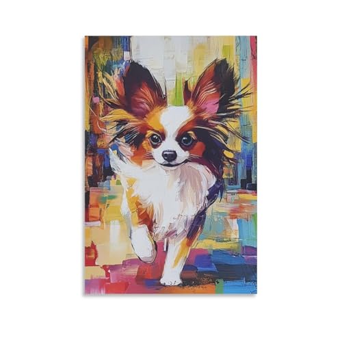 Impression sur toile papillon chien haut de gamme 50x75cm