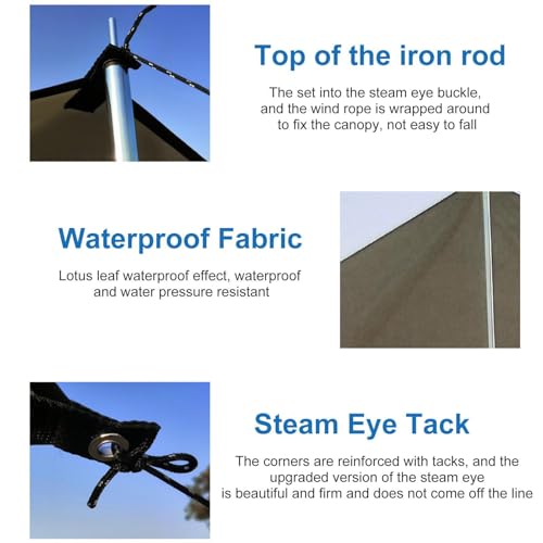 Car Awning - Car Side Awnings For Camping | Campervan Awning Canopy, 210D Oxford Cloth Car Camping Tent Awning Shade, Waterproof Car Camping Sun Shelter, Auto Canopy Sun Shade For Camping, Beach - Image 7