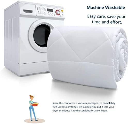 WAVVE Bettdecke 200x200cm Ganzjahresdecke 4 Jahreszeiten, Steppdecke 300gsm Mikrofaser 200x200 cm, Super Weiche Zudecke Schlafdecke Atmungsaktive 200 x 200 Weiß