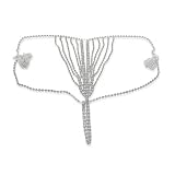 Sexy Stringa di Strass Perizoma Cristallo, Diamante Catena del Scintillante Catena del Corpo Cristallo Mutandine, Strass Biancheria Intima Gioielli Perizoma in Catena Corpo, argento