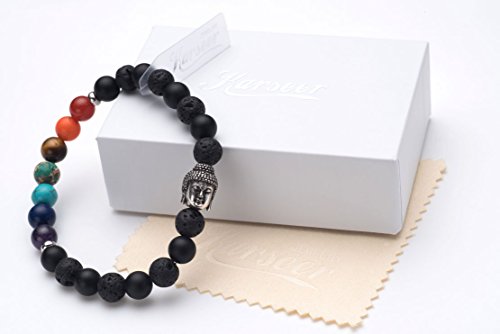 Karseer Anxiety Relief Buddha 7 Chakra Meditation Serenity Prayer Bracelet Black Onyx And Lava Rock Aromatherapy Essential Oil Diffuser Bracelet Yoga Mala Natural Stone Elastic Beaded Bracelet Jewelry #TOP5