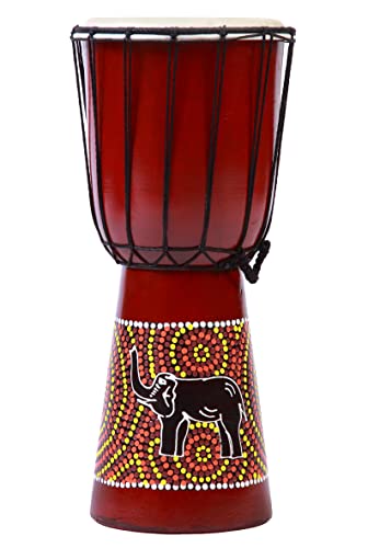 40cm Anfänger Djembe Trommel Bongo Drum Holz Bunt Bemalt Elefant Afrika Paint