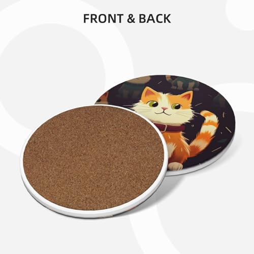 Dessous de verre absorbants et antidérapants en céramique avec support pour table - 3