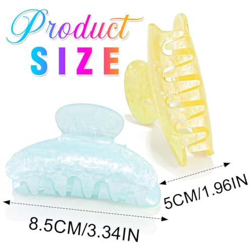 Pinza de acrílico mediana Fashey azul claro y amarillo miniatura 6