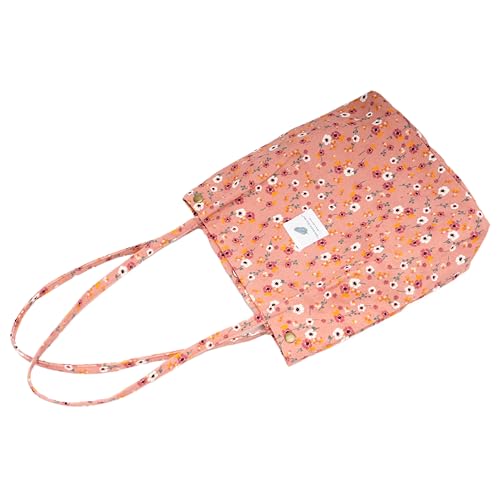 Image of TOPASION Cute Corduroy Tote Bag Canvas Shoulder Handbags for Women Travel Shopping