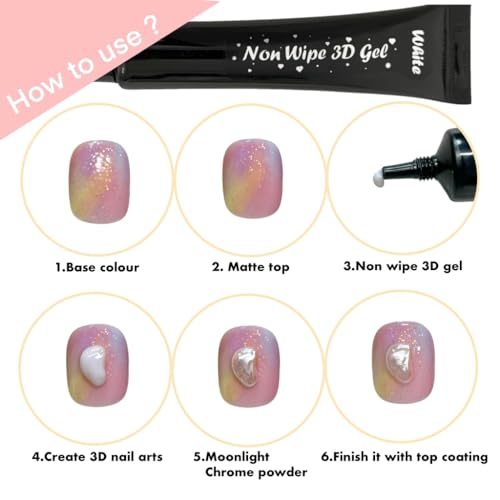 Gel Pegamento para Uñas 3D Blanco 20g miniatura 2