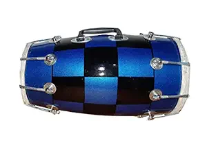 GT manufacturers Professional Bolt Fitting Wood Dholak (Blue)