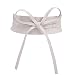 CHIC DIARY Fashion Women Faux Leather Bow Tie Waistband Elastic Stretch Waist Strap Cummerbund Waist Band Belt for Dress (White)