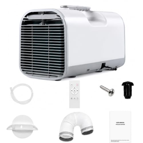 Condizionatore d'Aria Portatile, 4000 BTU, unità di climatizzazione silenziosa 4 in 1 di Piccole Dimensioni con Basso consumo energetico di 420 W per Uso Interno ed Esterno.