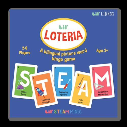 Lil' Lotería: My First STEAM Words (Bilingual: English/Spanish): A Bilingual Picture Word Bingo Game
