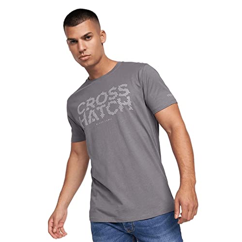 Crosshatch Calemoore T-Shirt, Grigio Scuro, M Uomo