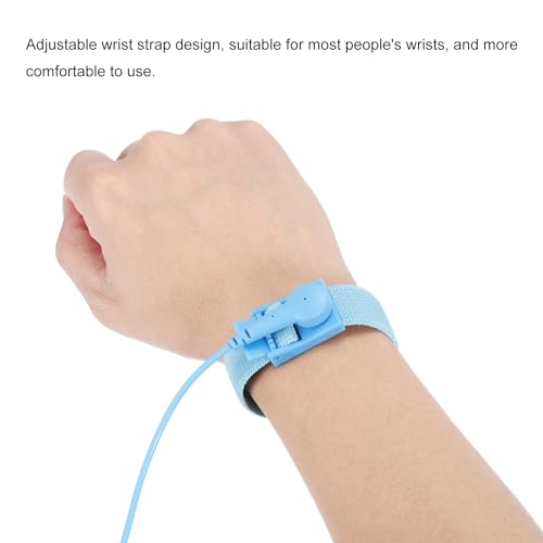 MECCANIXITY 6 peças de pulseira antiestática com fio ESD, pulseira antiestática ajustável de poliure