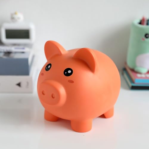 I-TOTAL® - Funny Decorative Money Box/Money Bank in Durable Plastic (ORANGE PIGGY) - Image 4