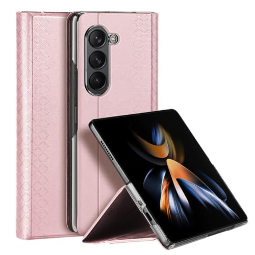 Housse en cuir pour Samsung Galaxy Z Fold 5 protection charnière antichoc rose SM-F946
