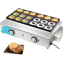 Burger Maker Machine 18 Holes Egg Mini Pancake Frying Pan,Egg Burger Machine,Commercial Electric Heating Red Bean Cake Machine for Cooking Healthy Fried Eggs Burger Omelette