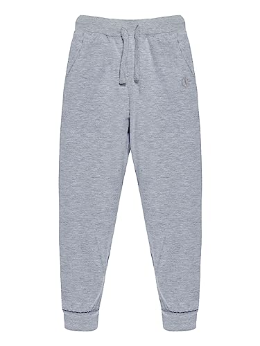 Image of KiddoPanti 100% Cotton Track Pants for Boys & Girls | Soft Single Jersey Fabric | Elastic Waist with Drawcord | Full Length with Rib Hem & Pockets | Joggers and Lowers for Kids