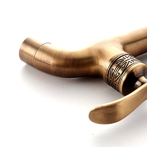 Harpoon Antique Brass Lever Handle Laundry Bathroom Wall Mount Washing Machine Faucet Outdoor Garden Hose Single Cold Tap (Long) #TOP7