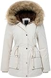 【Vielseitiger Stil Puffer Mantel】Abnehmbarer Kunstpelz an der Kapuze bietet Vielseitigkeit bei kaltem Wetter. Der verstellbare Taillenkordelzug kann die normale Passform ändern, damit Sie bequem vom Büro zur Happy Hour auf der anderen Seite der Stadt fahren können.