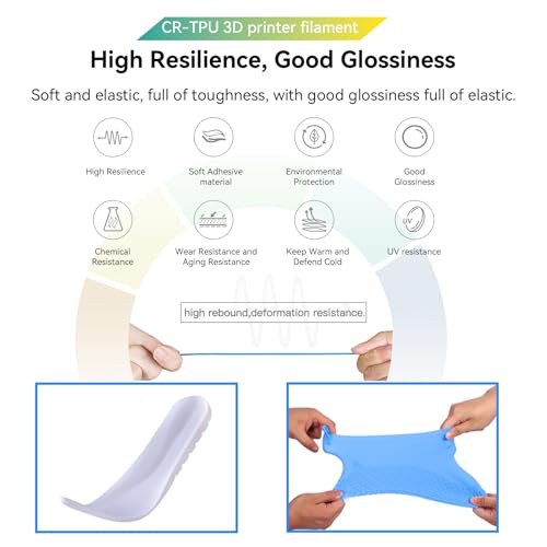 Image of 2025 Official Creality TPU Filament 1.75mm Black, Flexible 95A TPU 3D Printer Filament, High Hardness& Resilience, Soft Adhesive, Elastic, 1kg Spool (2.2lbs), Accuracy + /- 0.02 mm for Most 3D Printer