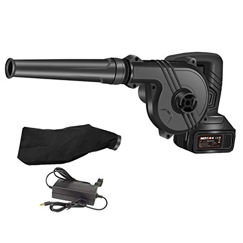 ACXZ Aspirador y soplador de Hojas eléctrico, batería de Litio de 3.0 Ah, 21 V, aspiradoras de Limpieza de jardín, Negro (con Bolsa de recolección)