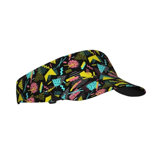 80s 90s Funny Colorful Sports Sun Visor Hats-Adjustable Visor Cap-for Women and Men-for Running Tennis Golf