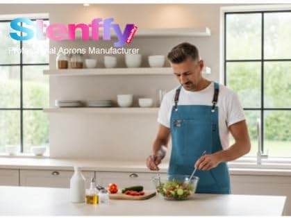 Kitchen Apron, Work Apron, Canvas, Multiple Pockets, Gardening, Painting, BBQ, Artist, Carpenter, Sizes M to XXL, Blue - Image 8