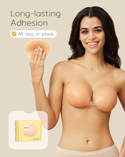 Image of Niidor Sticky Bra Adhesive Strapless Ultra Invisible Push up Silicone Bra Strapless Reusable Women's Bras
