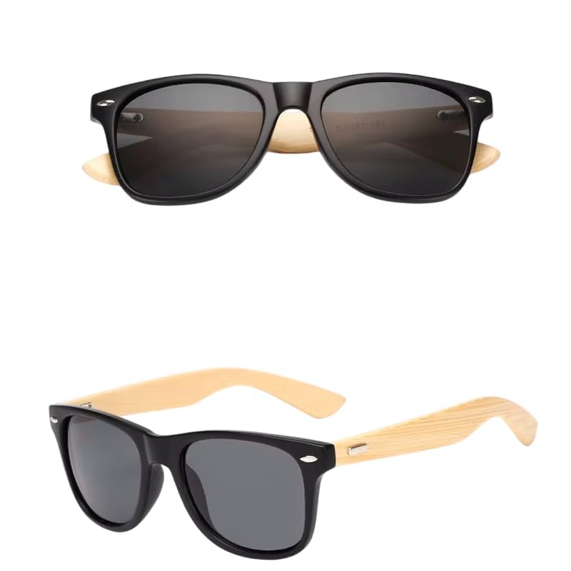 ?culos De Sol Bambu Madeira Masculino Feminino Quadrado Polarizad...
