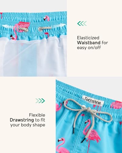 Mens Swim Trunks 7" Quick Dry Bathing Suits with Mesh Lining Printed Shorts Swimwear4