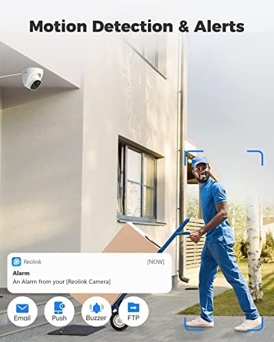 Reolink 4K NVR 5MP PoE CCTV Security Camera System, 8CH CCTV System with 2TB HDD NVR and 4X 5MP Motion Detection Outdoor PoE IP Cameras, 100ft Night Vision Remote Access,RLK8-520D4-5MP