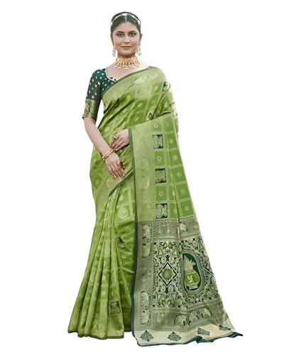 Image of Yashika Women's Banarasi Kanjivaram Silk Woven Saree | Animal Printed Patola Silk Saree for Women