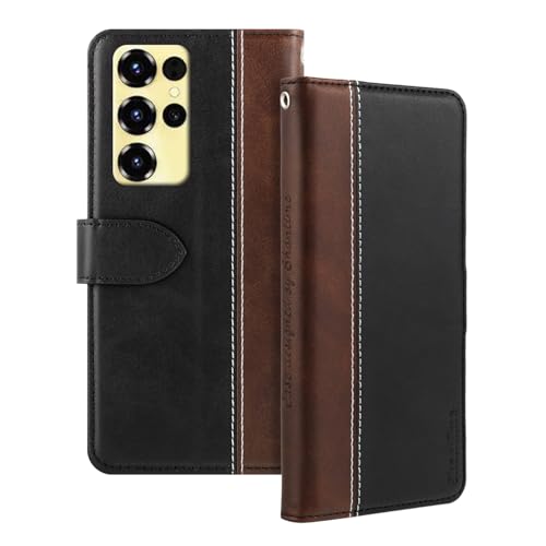 Shantime ���U�[�t���b�v�P�[�X Oukitel C68 �Ƃ̌݊������� �J�[�h�z���_�[�t�� RFID�u���b�N �}�O�l�b�g�L�b�N�X�^���h �X�����t�B�b�g �r�W�l�X�ی�J�o�[(�u���b�N)