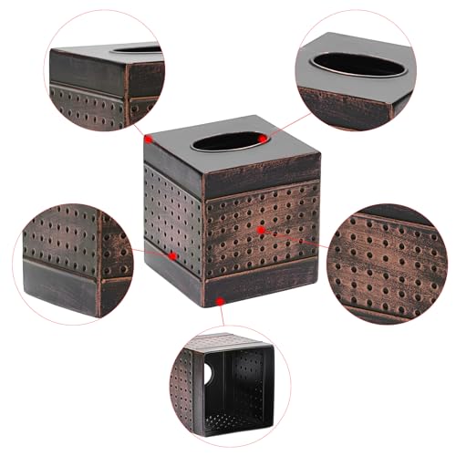 KoKone Bronze Tissue Box Cover Sturdy Galvanized Iron Square Tissue Box by Kokone - Used condition - Image 4