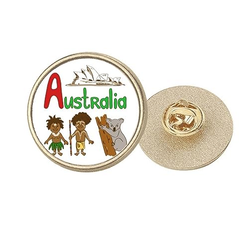 Broche en métal doré symbole australien taille M pour costume