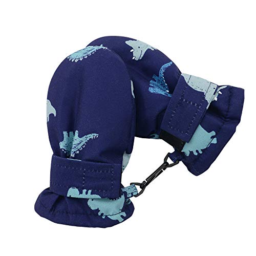 Lined Fleece Toddler Mittens Kids Winter Warm Gloves Child Ski Gloves Waterproof Snow Baby Mitten For Boys Girls Deep Blue S #TOP1