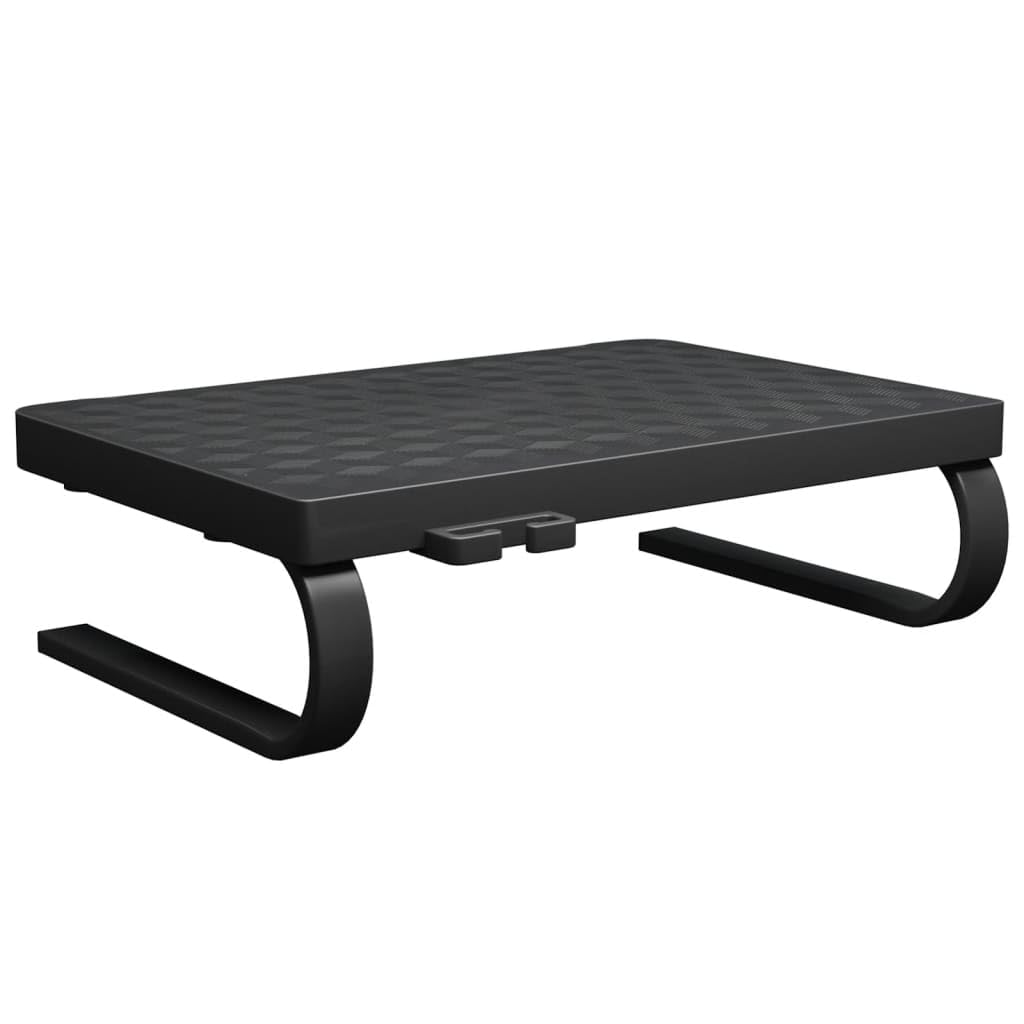 Homgoday Supporto per monitor nero, 37 x 28 x 11,5 cm, supporto da scrivania per monitor e laptop