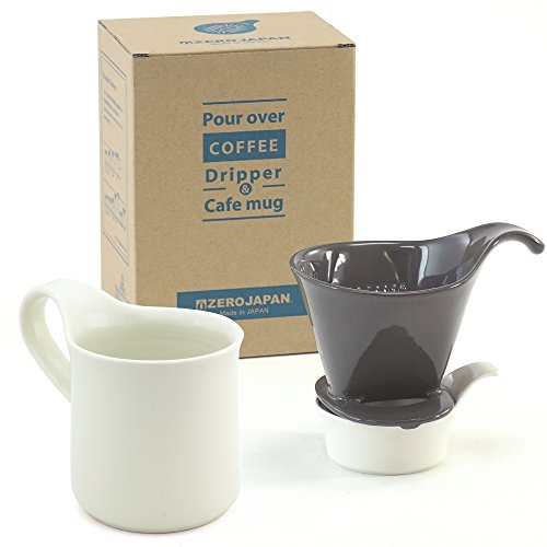 ZEROJAPAN ギフトセット コーヒードリッパーL&カフェマグ(トレイ付) アイボリー DMZ-16 SGY/IV