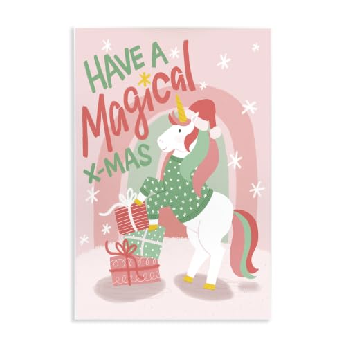 Magical Unicorn Rainbow, 13 x 19 Inch Mounted Print on Wall Plaque